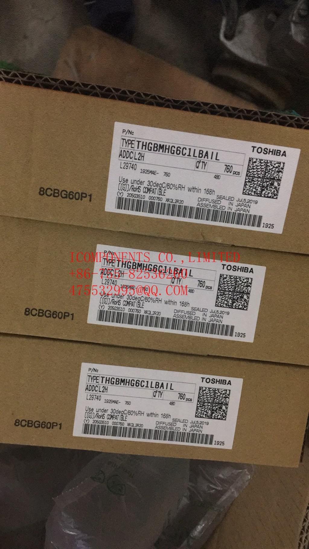 THGBMJG6C1LBAB7 TOSHIBA NAND Flash Serial e-MMC 3V/3.3V 64G-bit 64G/16G/8G x 1/2-bit/4-bit Automotive 153-Pin FBGA Tray