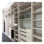 Wood Grain Color Walk-In Armoire for Customer's Drawings and Multi-Storage Needs