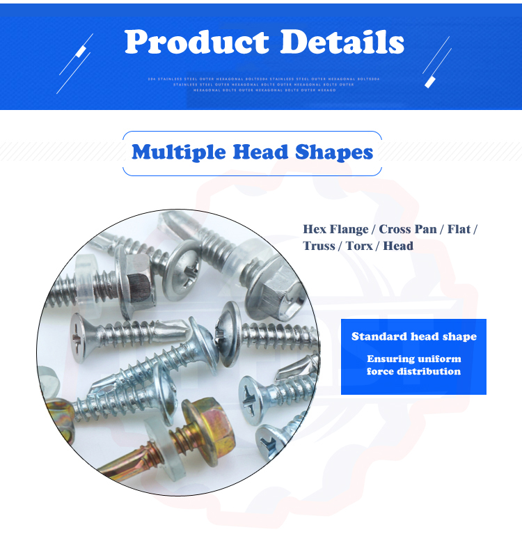 Metric Custom Cross Recessed Pan Wafer Head Self-Drilling Roof Screw with Yellow Finish