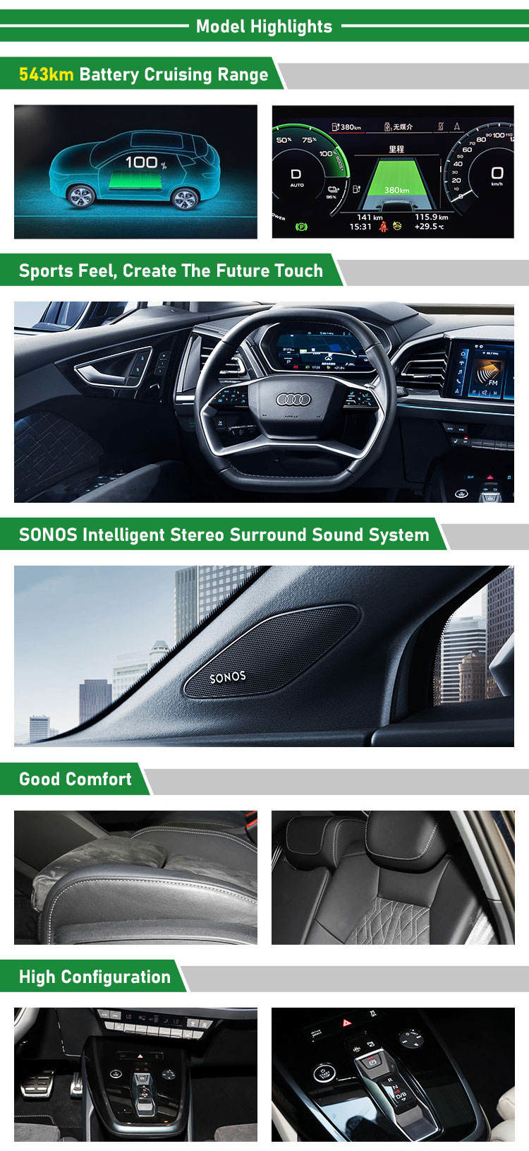 160km/h Large Electric Vehicles Audi Q4 E-Tron 5 Seat 5 Door Electric Car