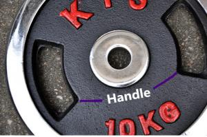 Quality 2.5kg 5kg 7.5kg 10kg 15kg 20kg chromed handle barbell plate with two handles wholesale