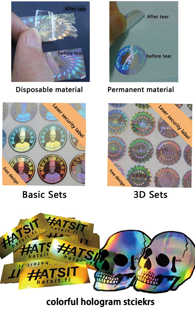 Waterproof Die Cut Security Hologram Stickers , Hologram Original Sticker