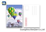 Coloful Hot Air Balloon 3D Lenticular Postcards PET / PP Similar To Holograms