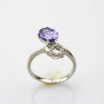 Fashion Jewelry Oval Green Cubic Zircon Sterling Silver Ring(R242)