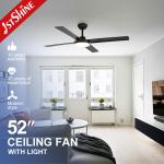 1stshine LED Ceiling Fan 5 Speeds 4 Blades Support Dimmer LED Lighting