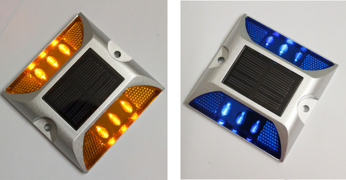 104*123*23mm Solar Road Stud Aluminium Road Stud Flashing Light Cat Eye Road Cone Sign