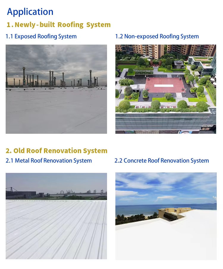 Fleece Backed 1.5mm * 2m Excellent welding performance It is used for the exposed single-layer light steel roof. 