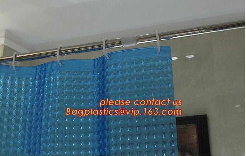 SCENERY PRINTING POLYESTER SHOWER CURTAIN, custom 3d eva shower curtain for bathroom, Popular cotton hooks polyester tex
