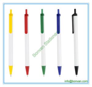 Quality simple click promotional slogan printed hotel pen wholesale