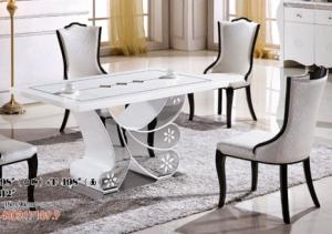 Quality home dining room 6 seater rectangle marble table furniture wholesale