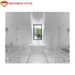 Free Sample Pure White Marble Slab Polished , Crystal White Marble Tiles