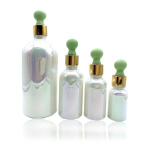 Quality Silver OEM Screen Printing Cosmetic Dropper Bottles UV Protection wholesale