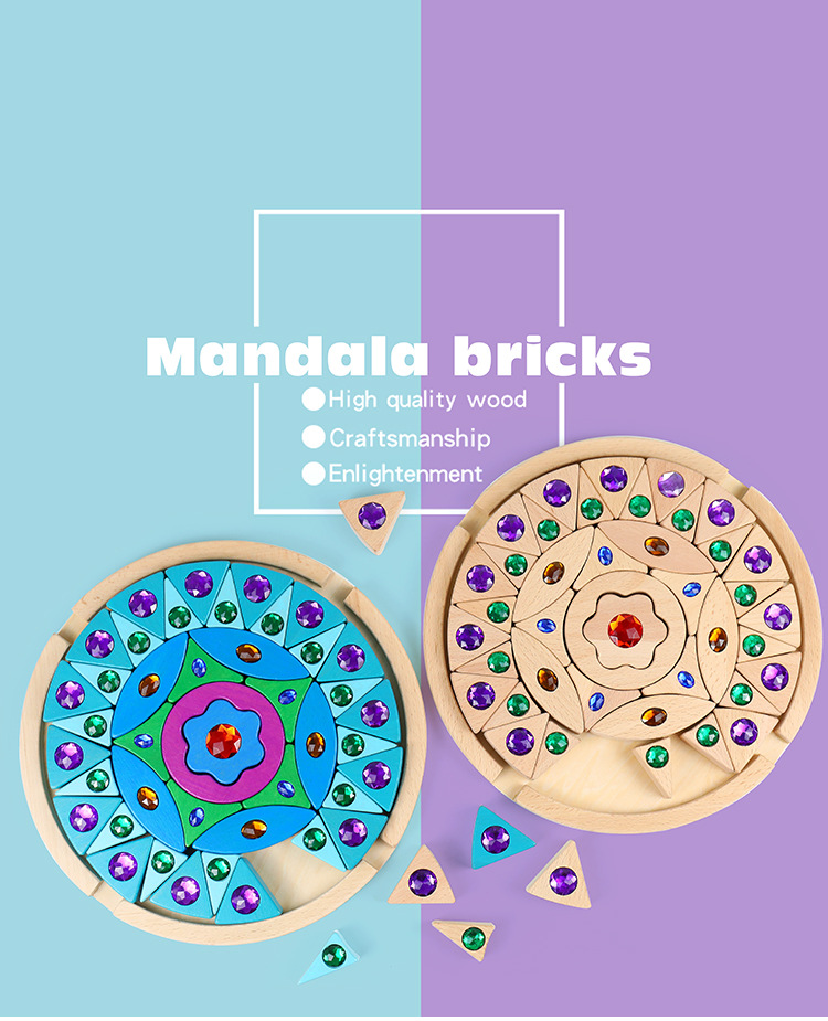 Creative Rainbow Building Blocks Mandala Diamond Wisdom Assembly Game