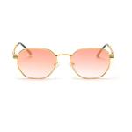 Men Women Polygon Frame Sunglasses Reflective Personality Small Frame Plain Lens
