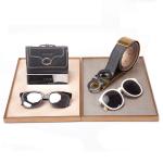 Golden Velvet Jewelry Tray Stackable Showcase Velvet Display Tray For Luxury
