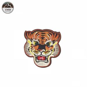 Quality Needlework Crafted Tiger Embroidery Patch , School Logo Large Embroidered Tiger Patch wholesale