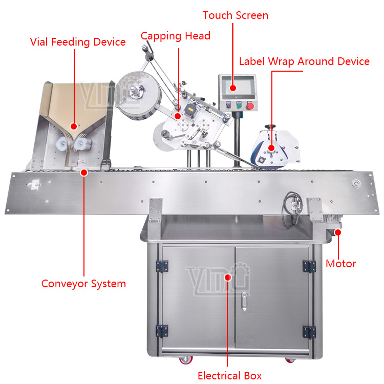 YM215 Automatic Wax Crayons Labeler For Syringe Vial Label Applicator Pen Labelling Machine