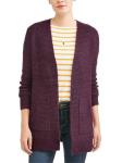 Purple Womens Long Cardigan With Pockets 69% Acrylic 29% Polyester