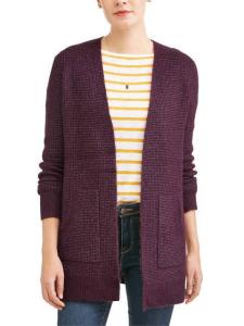 Quality Purple Womens Long Cardigan With Pockets 69% Acrylic 29% Polyester wholesale