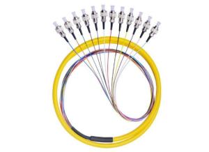 Quality 12 Core FC / UPC Fiber Optic Pigtail 12 Color Fan Out With LSZH Cable wholesale