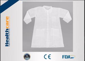 Quality Long Sleeve PP Disposable Lab Coats Medical Gowns Fluid Resistant Single Use wholesale