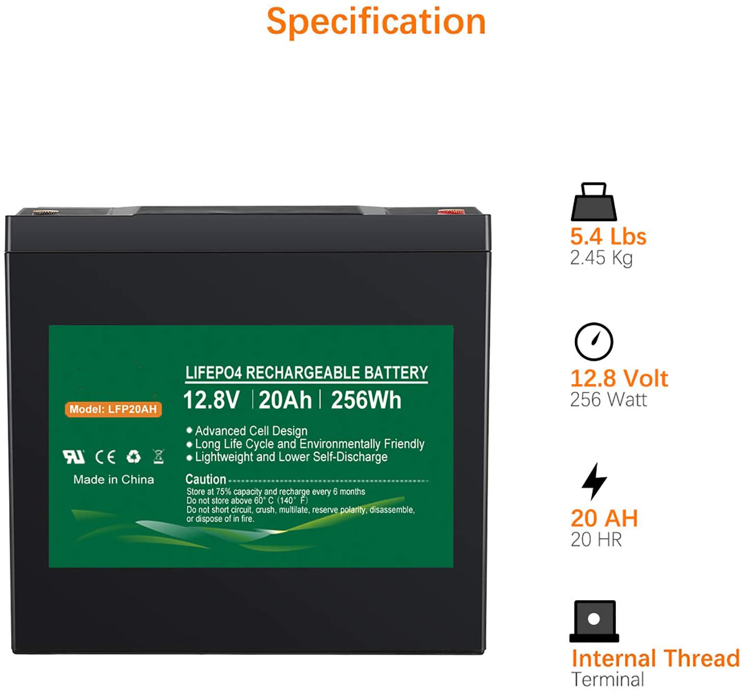 NCM Lithium Phosphate Battery 1.2kg 12.8v 12v 20ah Lithium Rechargeable Battery