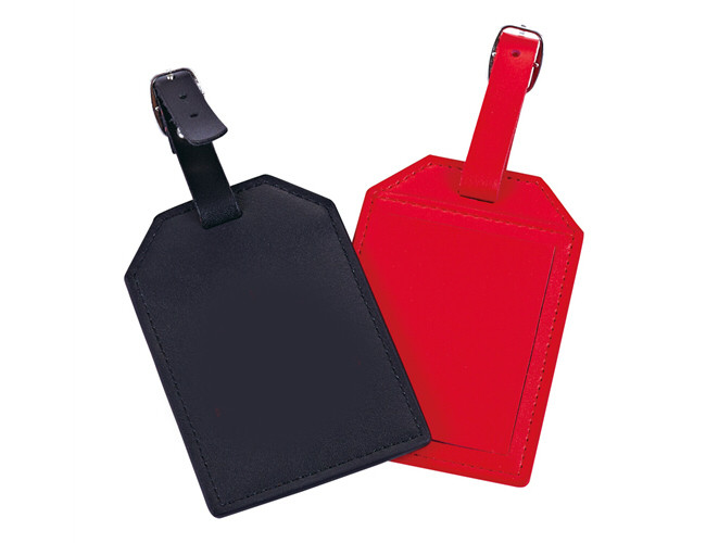 Rectangle PU Leather Travel Suitcase Tags Bag Labels Suitcase Tags With Buckle Strap