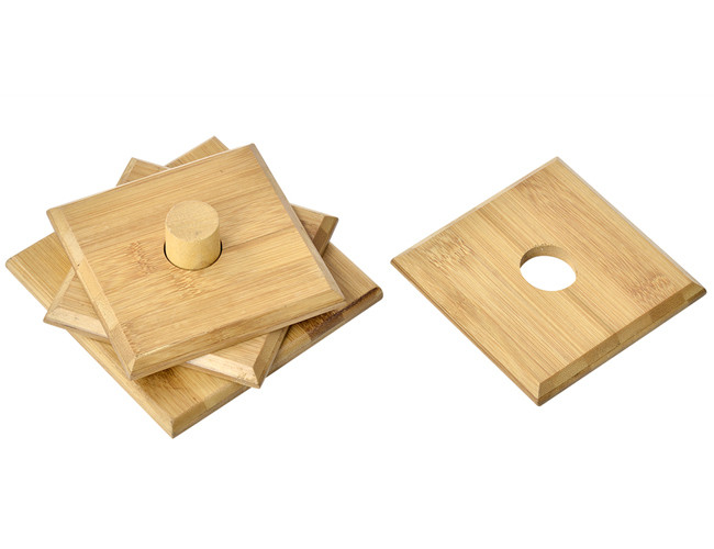 UV Printing Square Wooden Coasters 10x 1cm Bamboo Drink Coasters
