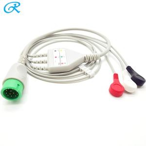 Quality Comen C100a Telemetry 3 Lead ECG Cable Snap 12pin Connector 1m / 3ft wholesale