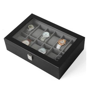 Quality Hard Wood MDF Board Glass Gift Watch Jewelry Box EVA Insert wholesale