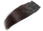 Strong Weft Virgin Human Hair Clip In Extensions Full Cuticles Attached No