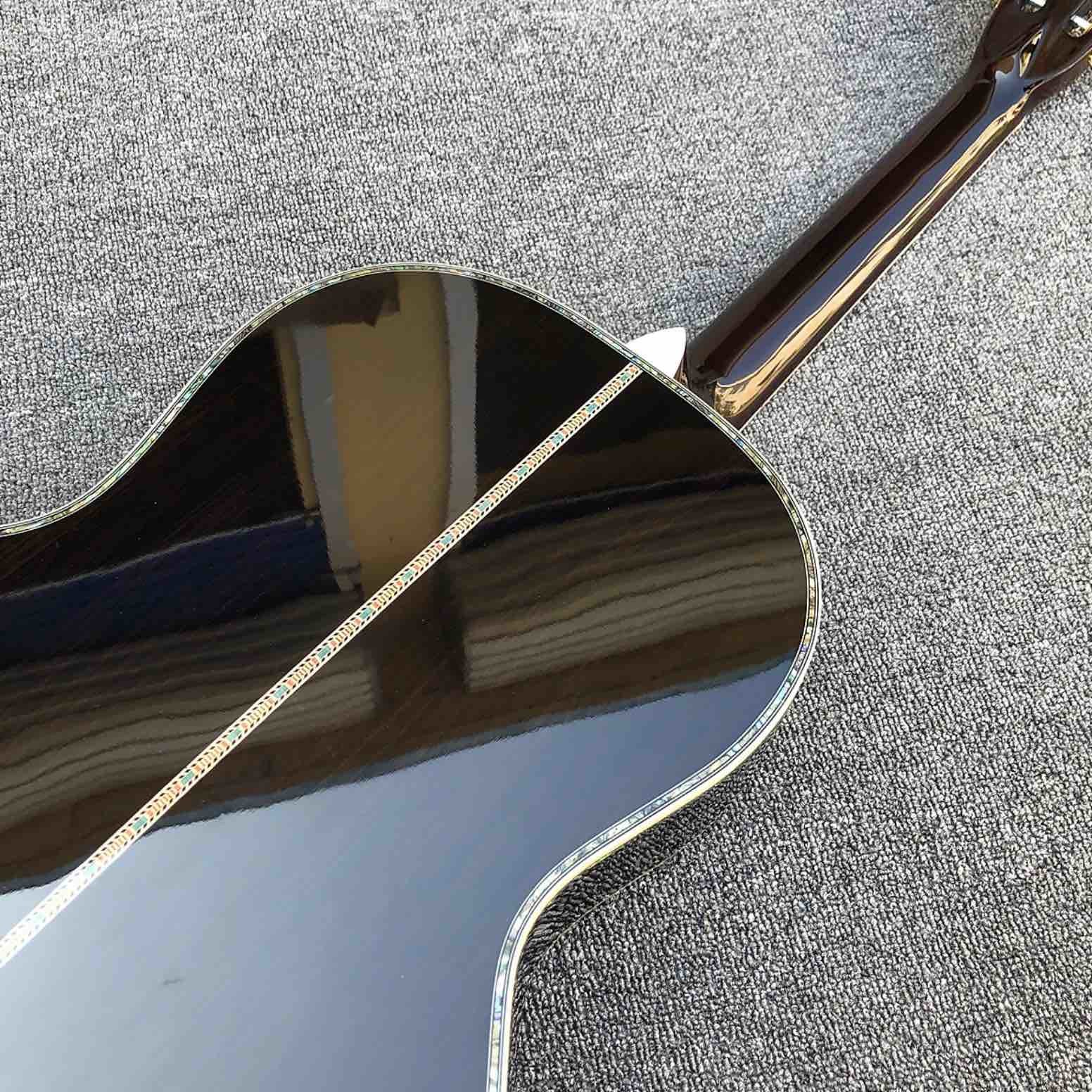 cedar top 00045 model acoustic guitar red pine 100% all real abalone acoustic electric guitar