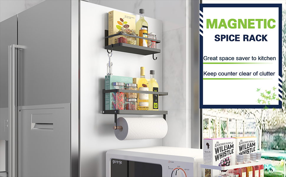 Customized Magnetic Spice Rack for Beverage in Refrigerator Space Saving Organizer