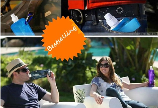 plastic foldable water bag/folding water bottle/drink bottle