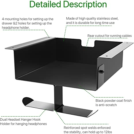 Under desk shelf wire management rack holder for office/home wire storage