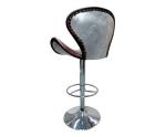 Vintage Leather Aviator Aluminum Swan Bar Stool