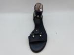 Ladies Black T Strap Flat Shoes Peep Toe Soft Nappa Genuine Leather Retro Roman
