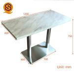 Easy Repairable Modern Restaurant Table Fast Food Small Marble Dining Table