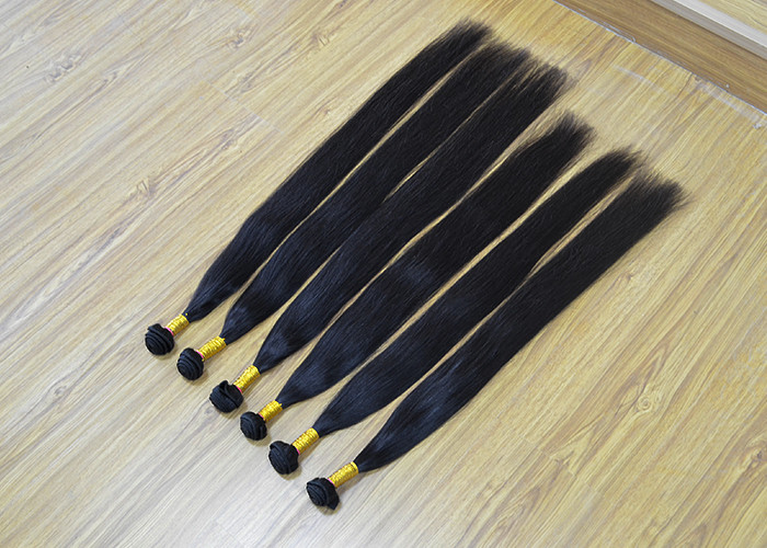 100% Virgin Human Hair Extensions In Natural Color 1b# No Synthetic