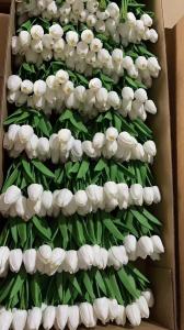 Quality Best sell Wedding Decorative PU Real Touch Tulip Rose Flowers Tulips Artificial Flower wholesale