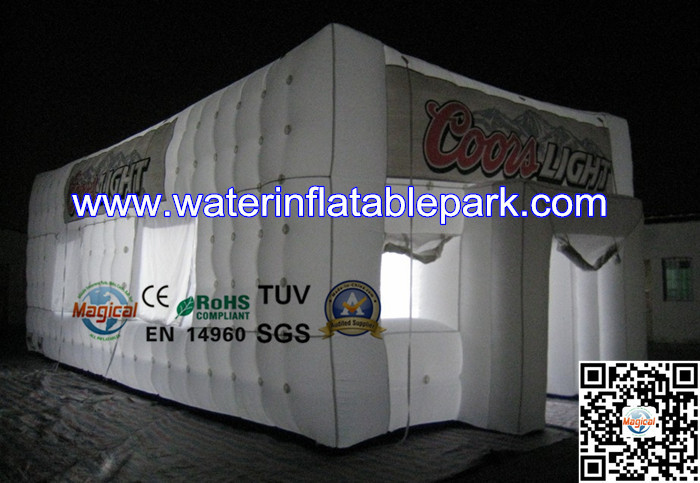 Bespoke Led Inflatable Cube Tent / Inflatable Party Event Tent 8 x 4 m