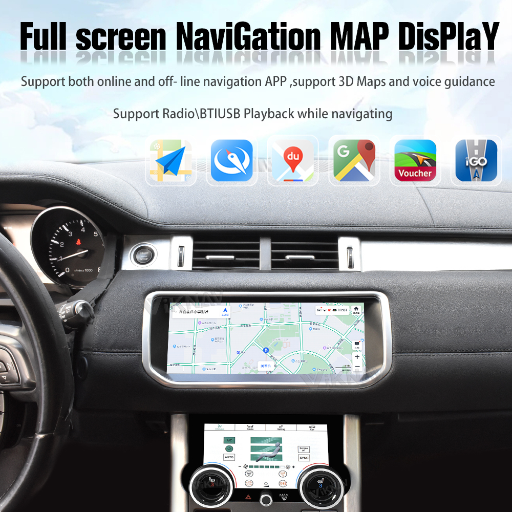 Viknav Car Radio For Land Rover Evoque L551 L538 (2012-2018) 10.25 inch With AC Air Conditioning Panel Climate Control