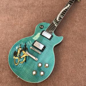 Quality Custom Shop New style LP Standard electric guitar, Flame Maple Top, Abalone snake inlay Rosewood Fingerboard, Free shipp wholesale