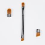 Cosmetic Two Sided Makeup Brush Plastic Handle Aluminum Ferrule