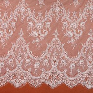 Quality Green Environmental Protection Eyelash Lace Fabric for Wedding Dress wholesale