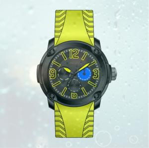Quality Fashion Men's Silicone Strap Stainless steel wrist Watches with 6 watch hands wholesale