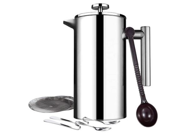 Stainless Steel 51oz French Press Coffee Pot Double Wall Insulated Cafetiere