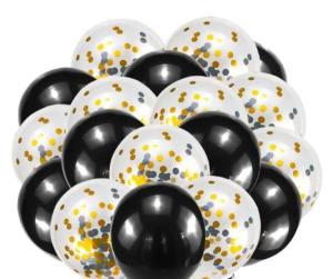 Quality Black + Gold Balloons + Confetti Balloons w/Ribbon | Rosegold Balloons for Parties wholesale