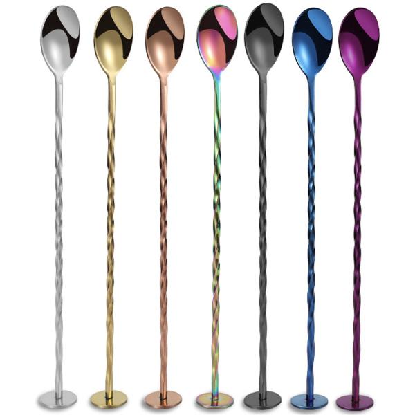 Stainless Steel 304 Bar Cocktail Stirring Spoons Long Handle Bar Spoon For