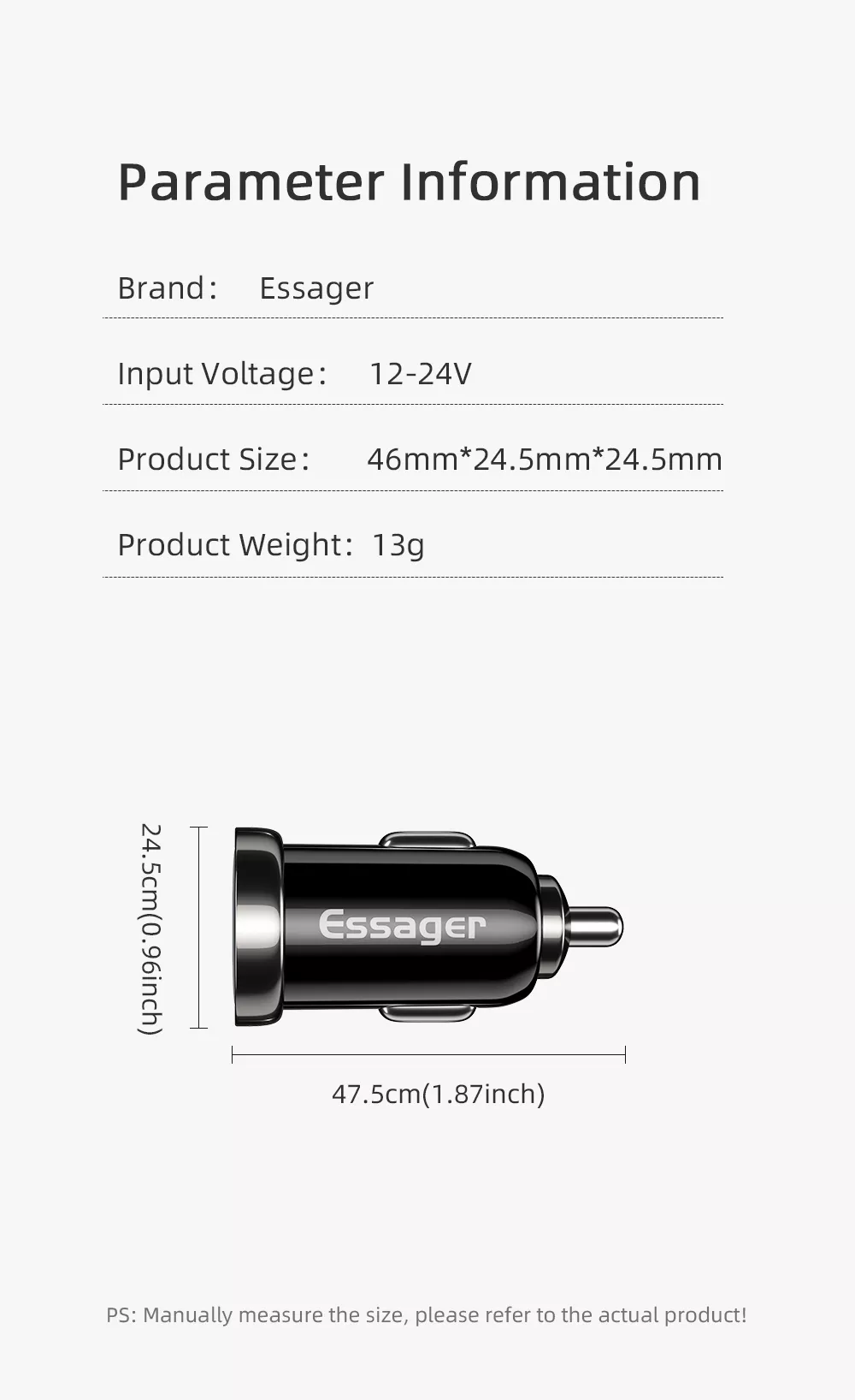 Fireproof PC Phone USB Car Chargers Mini 20W PD3.0 QC3.0